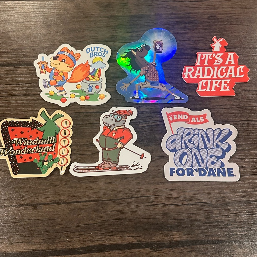 Set of 6 dutch bros stickers
